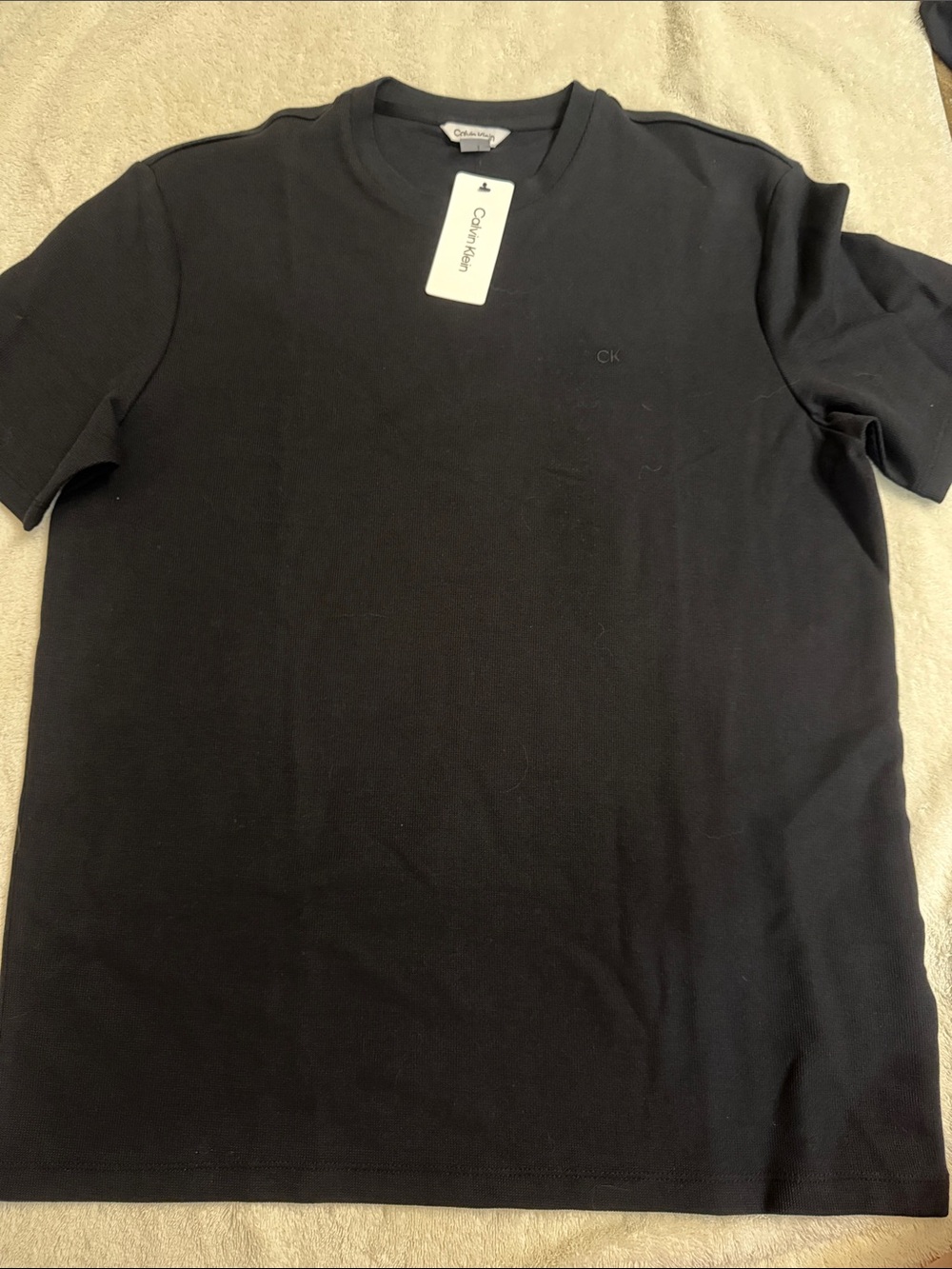 Calvin Klein Short Sleeve Crewneck Tee in Black
